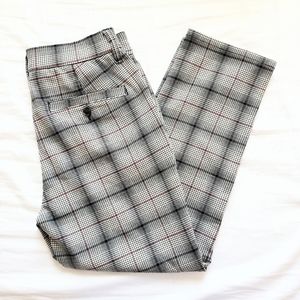 AE Plaid Houndstooth High Waisted Straight Pants Size 6 Short